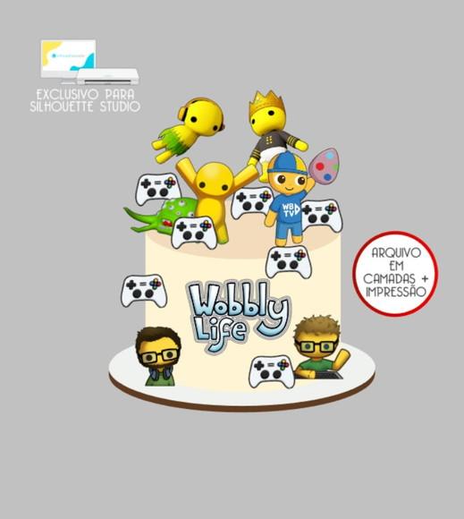 3888 - Arquivo Topo de Bolo Wobbly Life Nintendo Switch