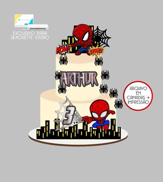 3920 - Arquivo Topo de Bolo Homem Aranha Baby
