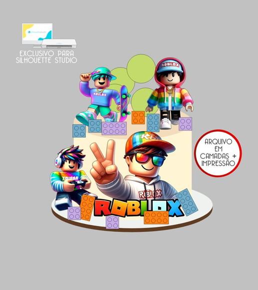 3933 - Arquivo Topo de Bolo Roblox Lego 3d