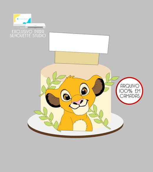 3944 - Arquivo Topo de Bolo Simba o Rei Leão