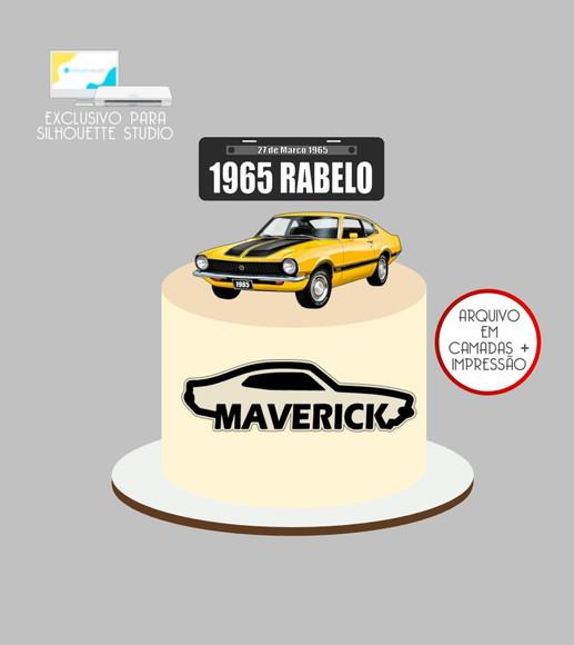 3956 - Arquivo Topo de Bolo Carro Maverick