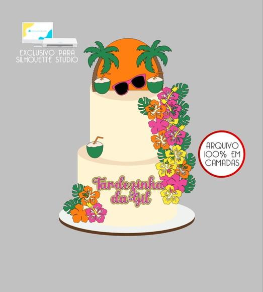 3961 - Arquivo Topo de Bolo Praia Tardezinha Flores