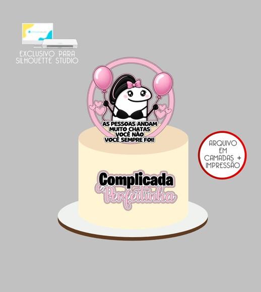 3968 - Arquivo Topo de Bolo Flork Complicada Perfeitinha