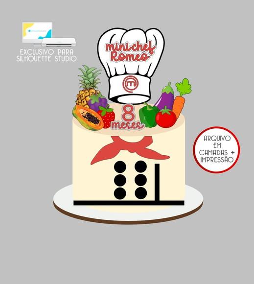 4009 - Arquivo Topo de Bolo Frutinhas Masterchef