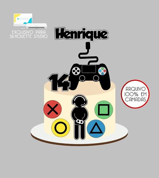 401 - Arquivo Topo de Bolo Video Game Playstation
