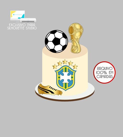 4013 - Arquivo Topo de Bolo Copa do Mundo Brasil