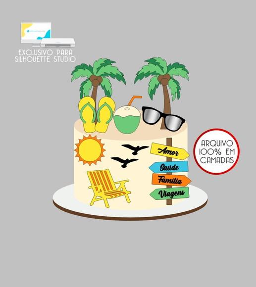 4023 - Arquivo Topo de Bolo Praia Tardezinha