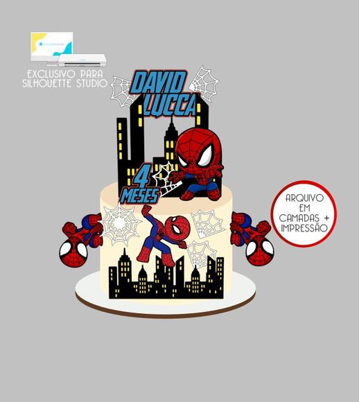 4019 - Arquivo Topo de Bolo Homem Aranha Baby