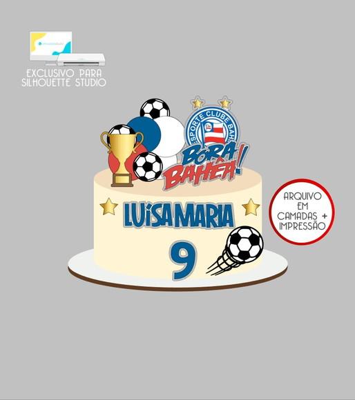 4081 - Arquivo Topo de Bolo Futebol Bahia Menino