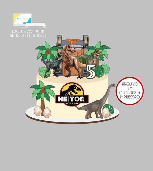 4105 - Arquivo Topo de Bolo Dinossauro Jurassic Park