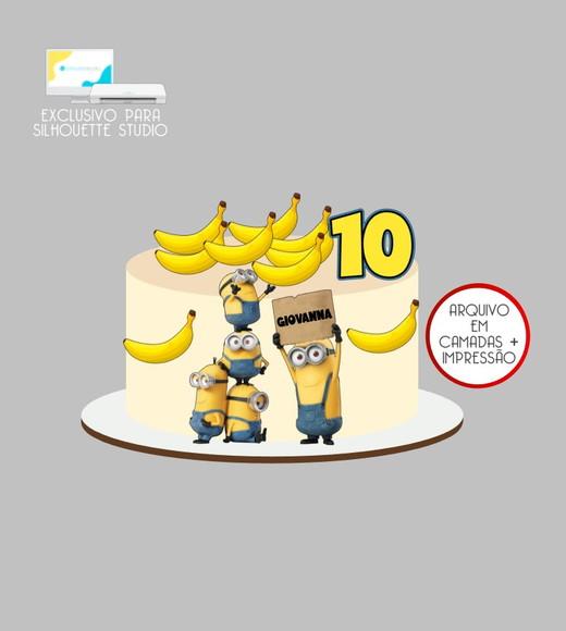 4106 - Arquivo Topo de Bolo Minions Bananas