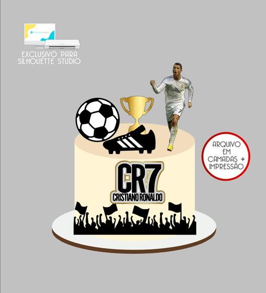 4172 - Arquivo Topo de Bolo Cristiano Ronaldo Real Madrid