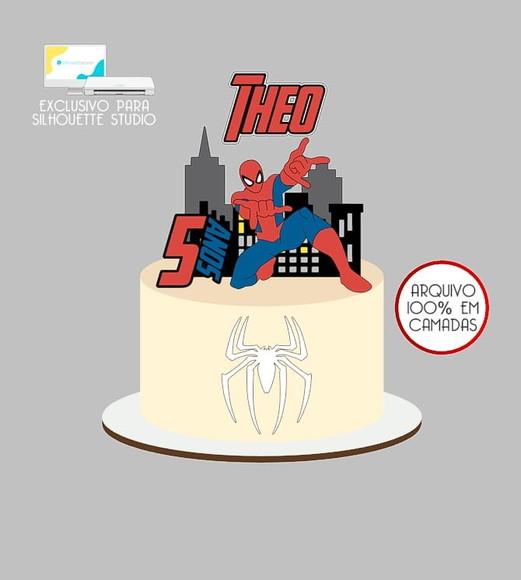 420 - Arquivo Topo de Bolo Homem Aranha