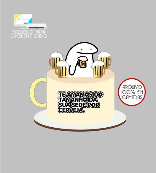 4198 - Arquivo Topo de Bolo Bento Flork Cerveja Boteco