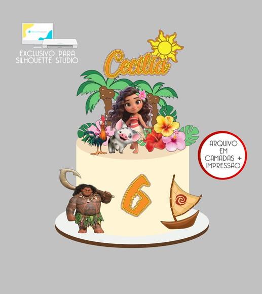 4228 - Arquivo Topo de Bolo Moana Baby