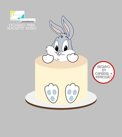 4233 - Arquivo Topo de Bolo Pernalonga Looney Tunes