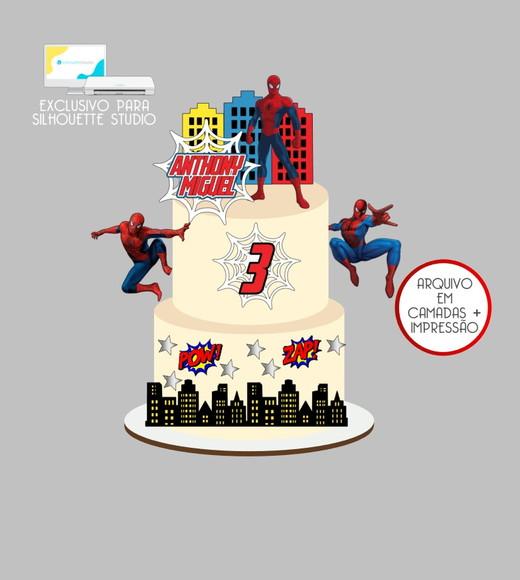 4232 - Arquivo Topo de Bolo Homem Aranha