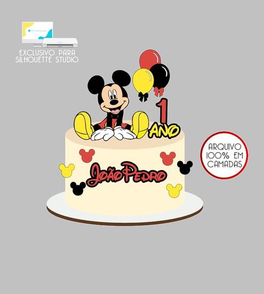 425 - Arquivo Topo de Bolo Mickey Mouse