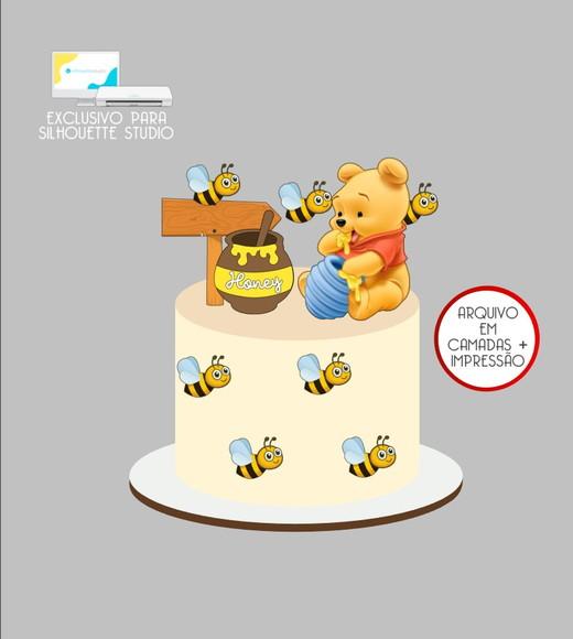 4249 - Arquivo Topo de Bolo Ursinho Pooh