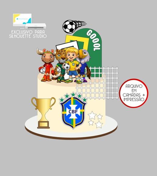 4250 - Arquivo Topo de Bolo Copa do Mundo Brasil Mascotes