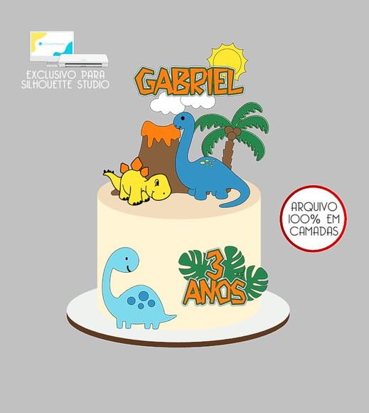 434 - Arquivo Topo de Bolo Dinossauro