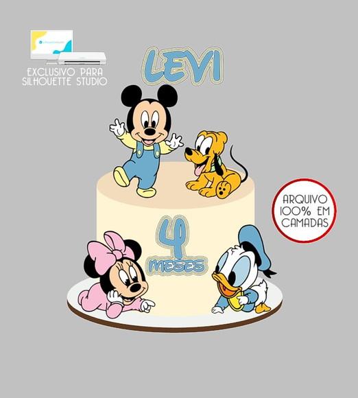 435 - Arquivo Topo de Bolo Mickey Minnie Pluto Pato Donald