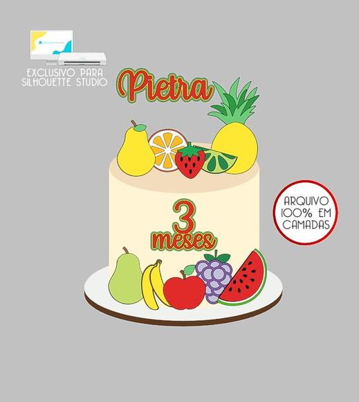 433 - Arquivo Topo de Bolo Frutinhas Frutas