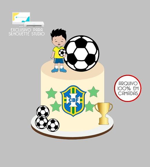 450 - Arquivo Topo de Bolo Copa do Mundo Brasil Menino