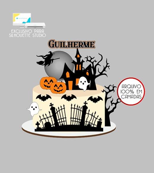 466 - Arquivo Topo de Bolo Halloween
