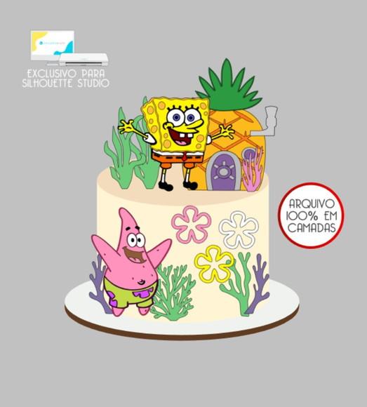 48 - Arquivo Topo de Bolo Bob Esponja
