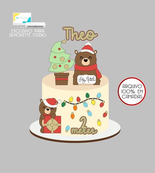 574 - Arquivo Topo de Bolo Natal Ursinhos