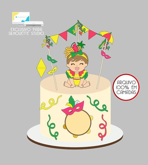 58 - Arquivo Topo de Bolo Carmen Miranda