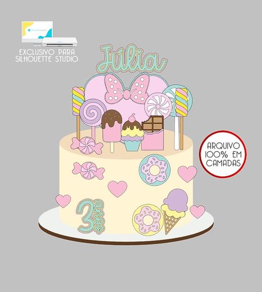 584 - Arquivo Topo de Bolo Doces Confeitaria