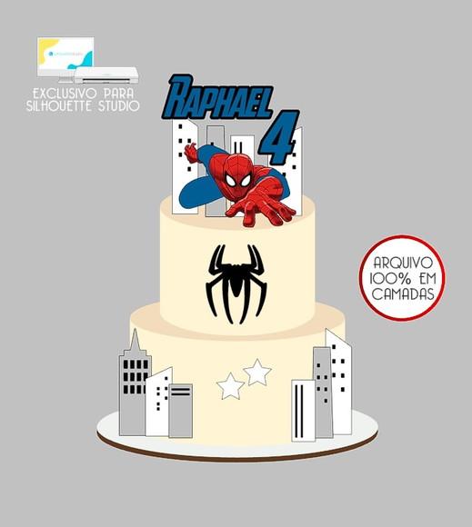 628 - Arquivo Topo de Bolo Homem Aranha