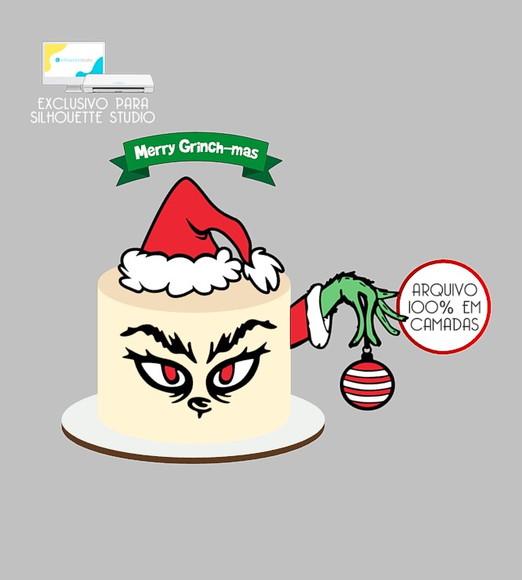 639 - Arquivo Topo de Bolo Natal o Grinch