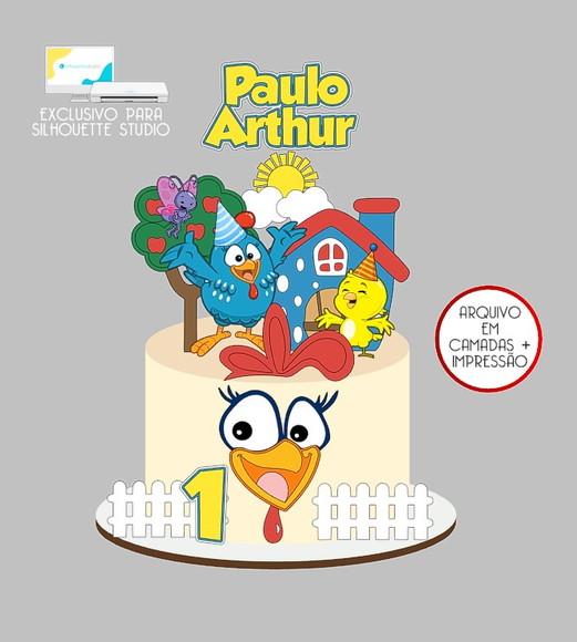 660 - Arquivo Topo de Bolo Galinha Pintadinha