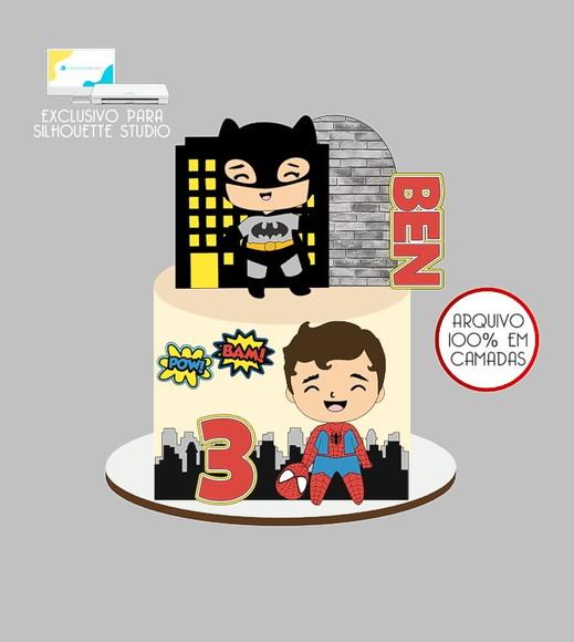 695 - Arquivo Topo de Bolo Super Heróis Vingadores Baby