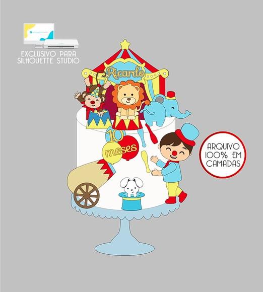 71 - Arquivo Topo de Bolo Circo Menino