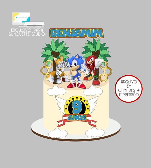 710 - Arquivo Topo de Bolo Sonic