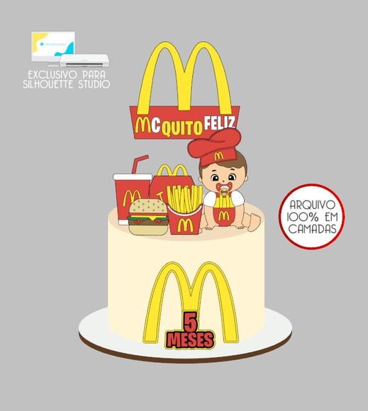 74 - Arquivo Topo de Bolo Mc Donalds Menino