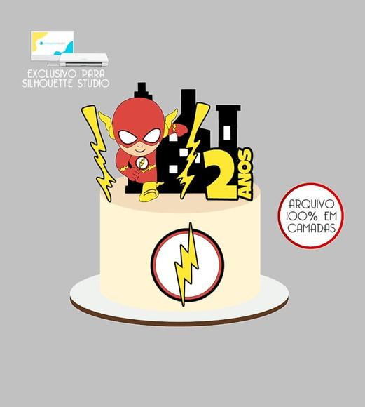 748 - Arquivo Topo de Bolo Flash Baby