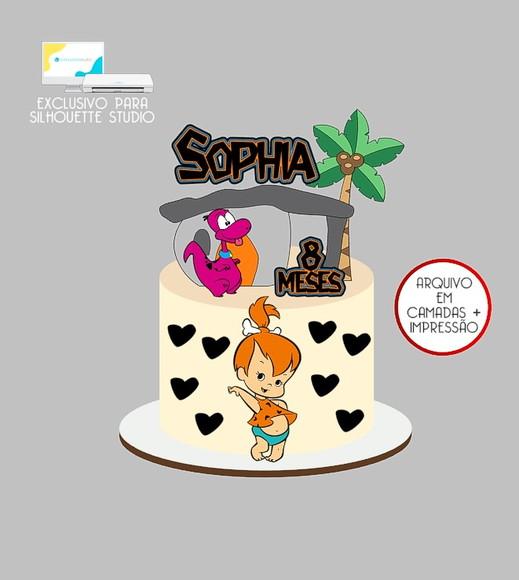 772 - Arquivo Topo de Bolo Pedrita os Flintstones