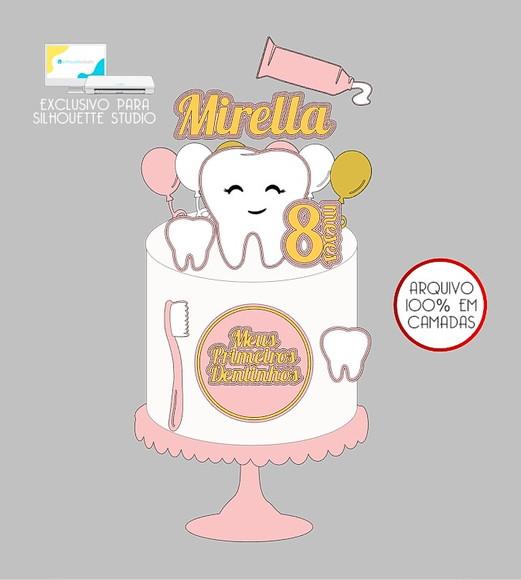 80 - Arquivo Topo de Bolo Dentinho Menina