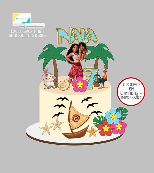 812 - Arquivo Topo de Bolo Moana 2