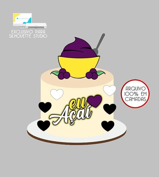 819 - Arquivo Topo de Bolo Açaí