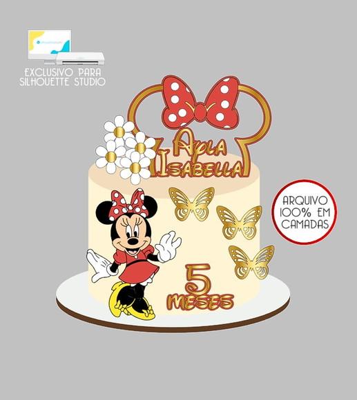 822 - Arquivo Topo de Bolo Minnie