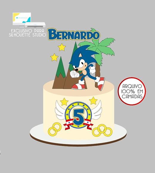 823 - Arquivo Topo de Bolo Sonic