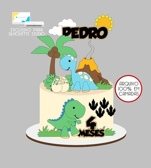 84 - Arquivo Topo de Bolo Dinossauro