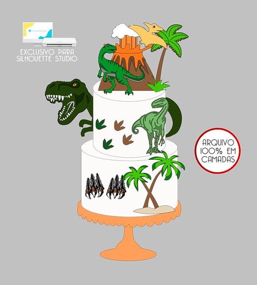 86 - Arquivo Topo de Bolo Dinossauro