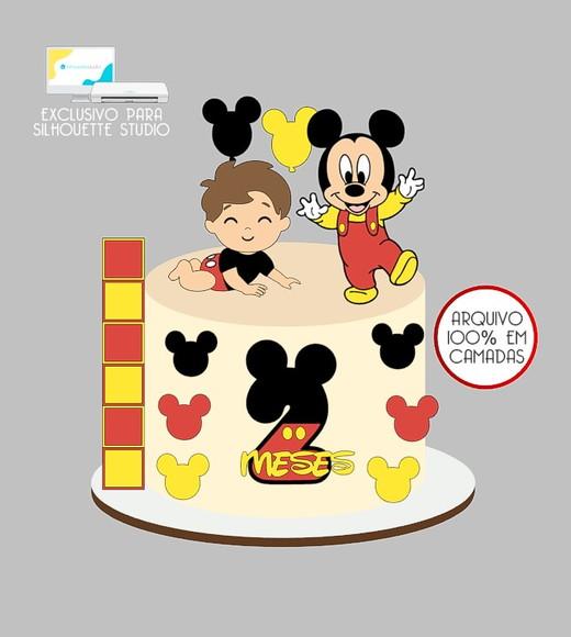 882 - Arquivo Topo de Bolo Mickey Mouse Bebê Menino